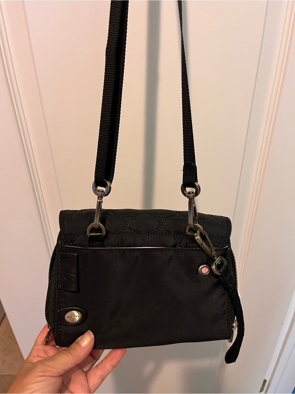 Black Quilted Crossbody Shoulder Bag - Unbranded